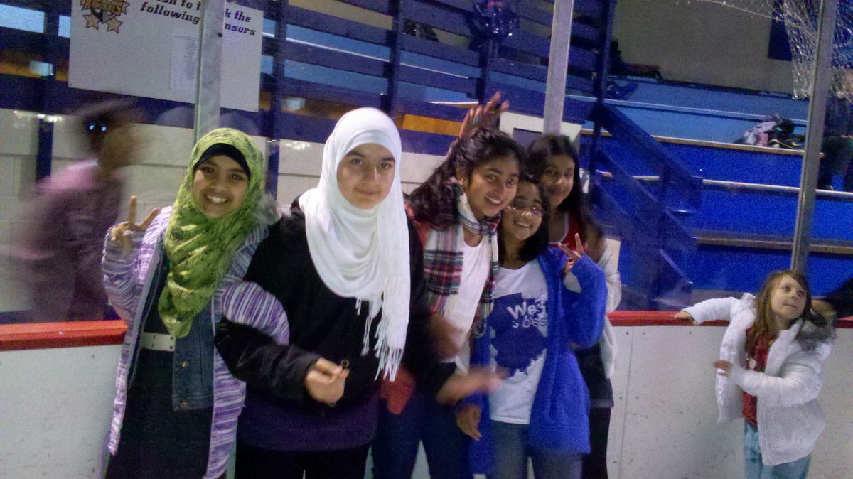 Youth ambassadors at the ice skating rink